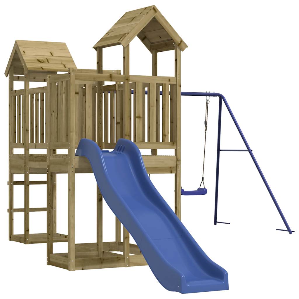 Spielturm aus imprägniertem Kiefernholz und massivem Douglasien- und Kiefernholz