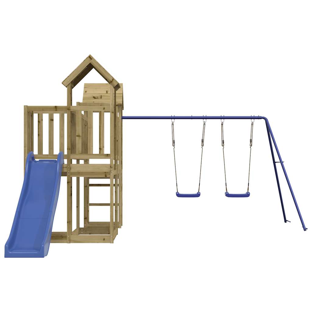 Spielturm aus imprägniertem Kiefernholz und massivem Douglasien- und Kiefernholz