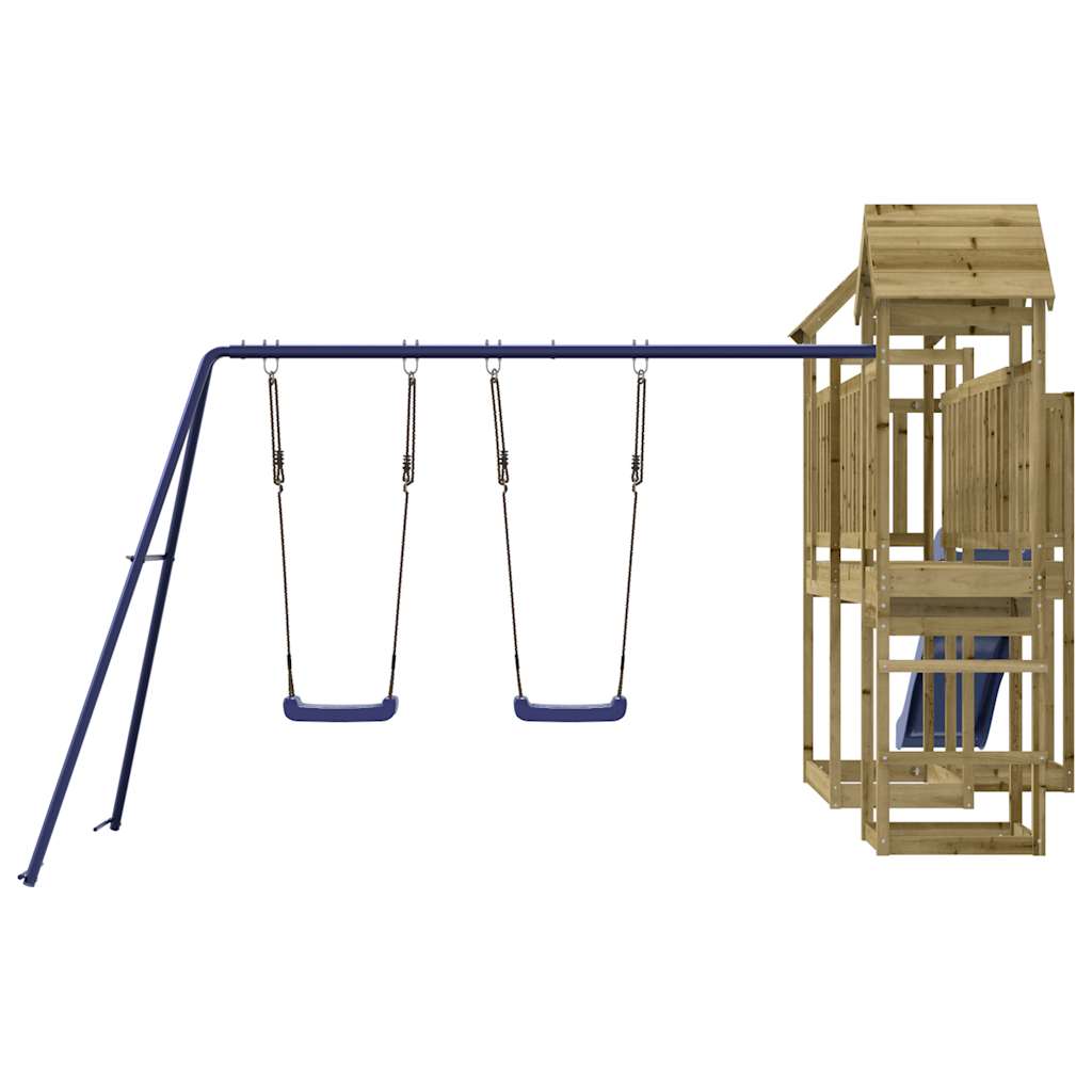 Spielturm aus imprägniertem Kiefernholz und massivem Douglasien- und Kiefernholz