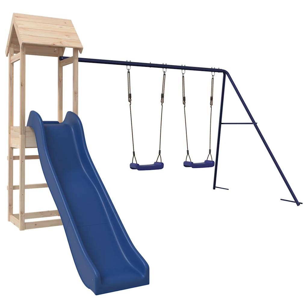 Spielturm aus imprägniertem Kiefernholz und massivem Douglasien- und Kiefernholz