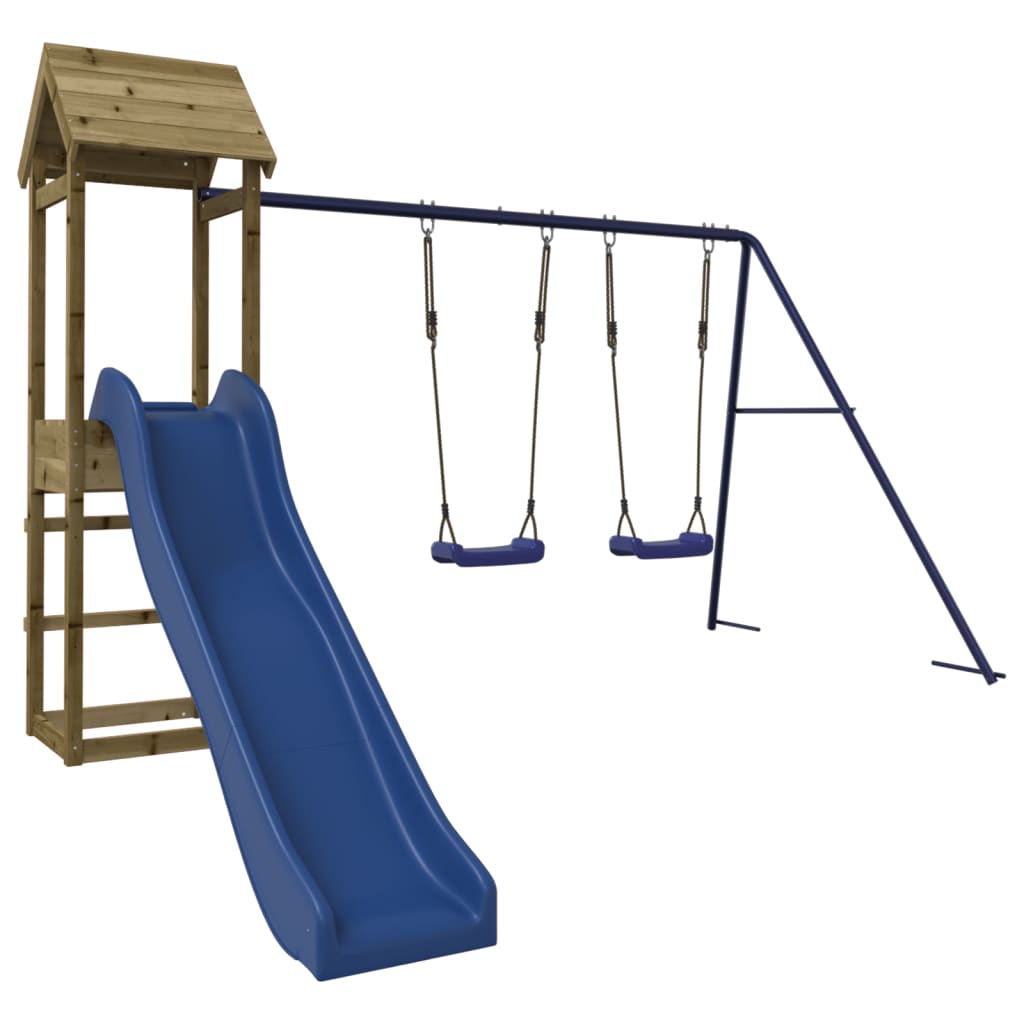 Spielturm aus imprägniertem Kiefernholz und massivem Douglasien- und Kiefernholz