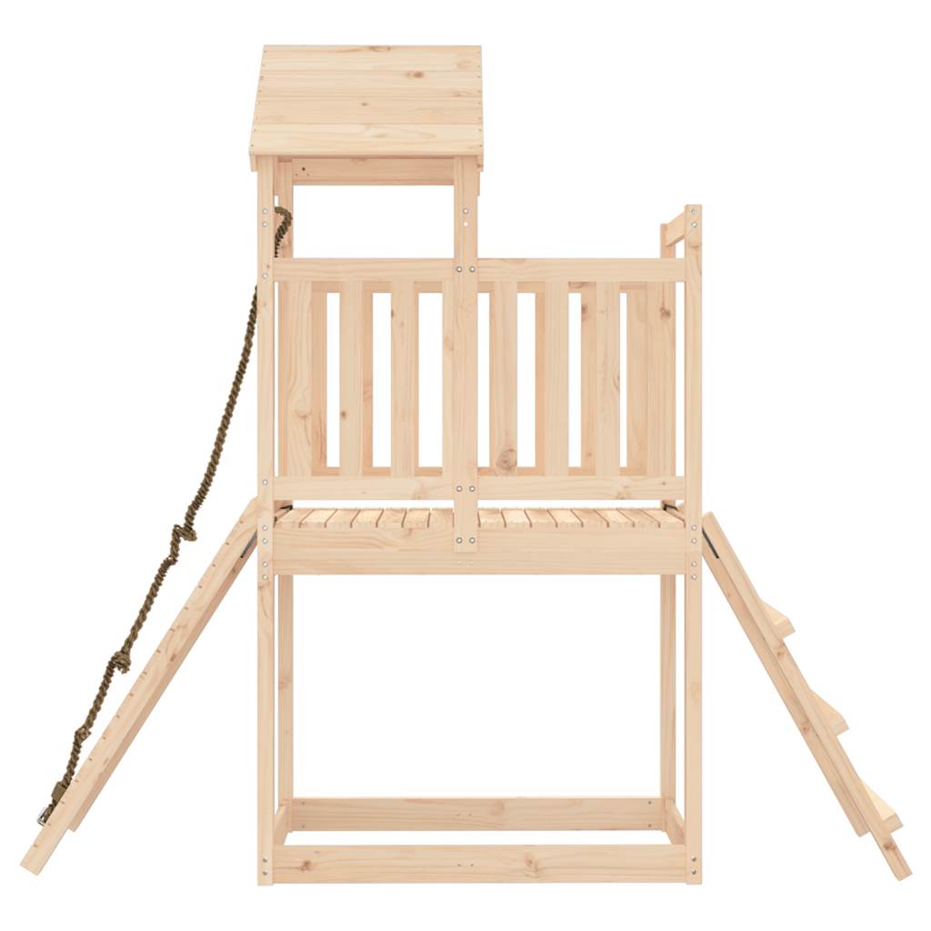Spielturm mit Kletterwand aus imprägniertem Kiefernholz und Douglasie Massivholz