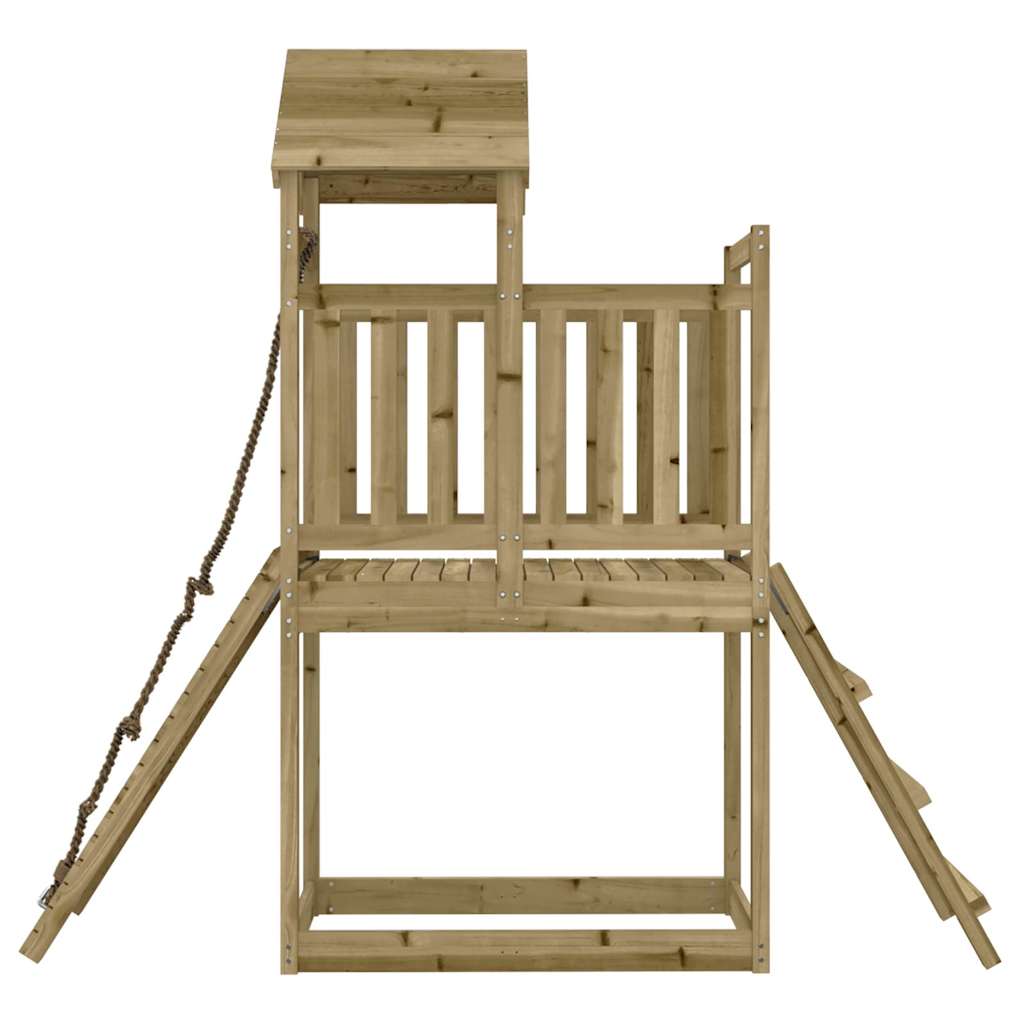 Spielturm mit Kletterwand aus imprägniertem Kiefernholz und Douglasie Massivholz