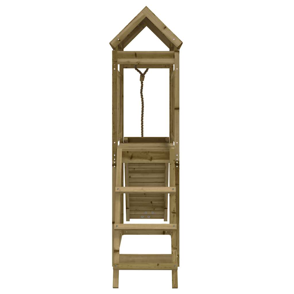 Spielturm mit Kletterwand aus imprägniertem Kiefernholz und Douglasie Massivholz