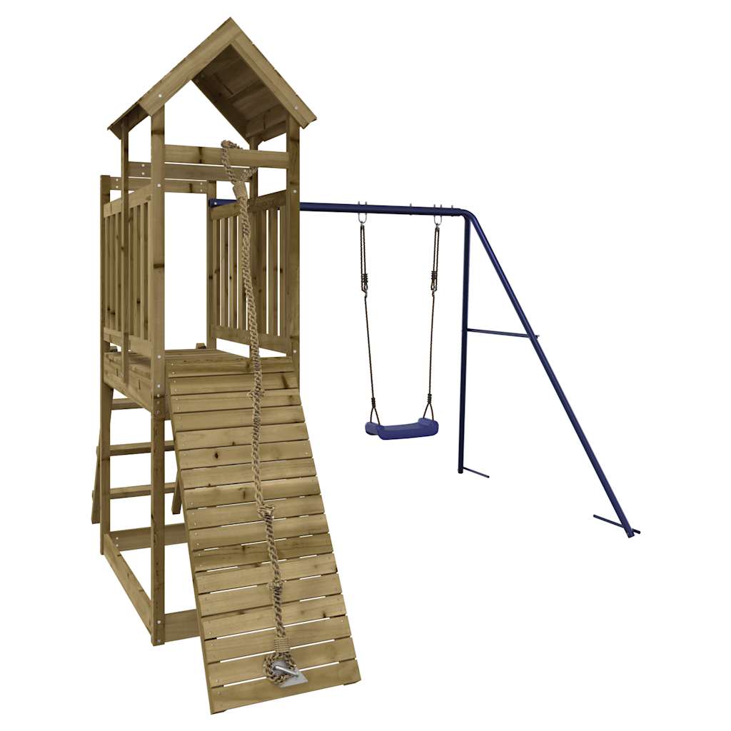 Spielturm aus imprägniertem Kiefernholz und massivem Douglasien- und Kiefernholz