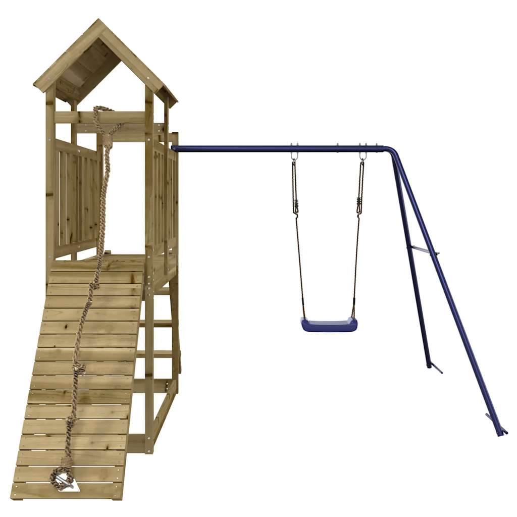 Spielturm aus imprägniertem Kiefernholz und massivem Douglasien- und Kiefernholz