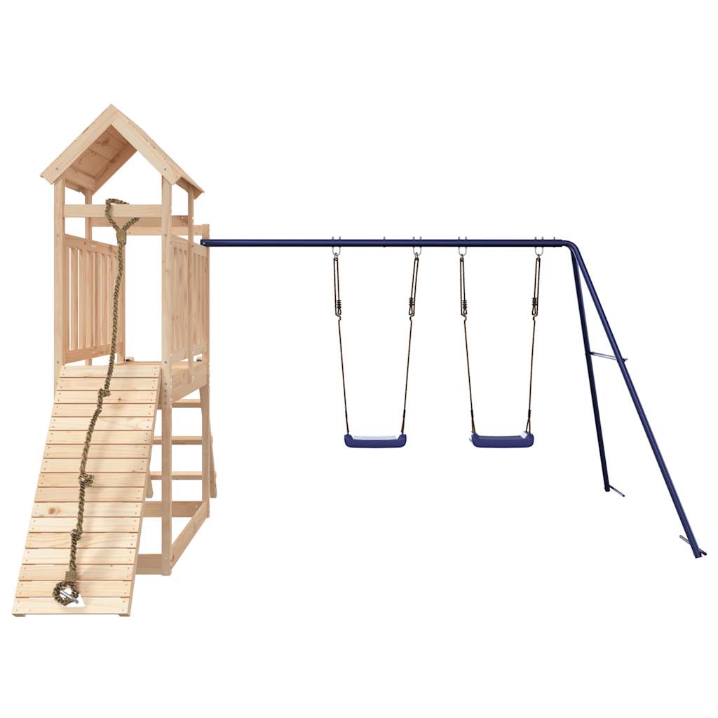 Spielturm aus imprägniertem Kiefernholz und massivem Douglasien- und Kiefernholz