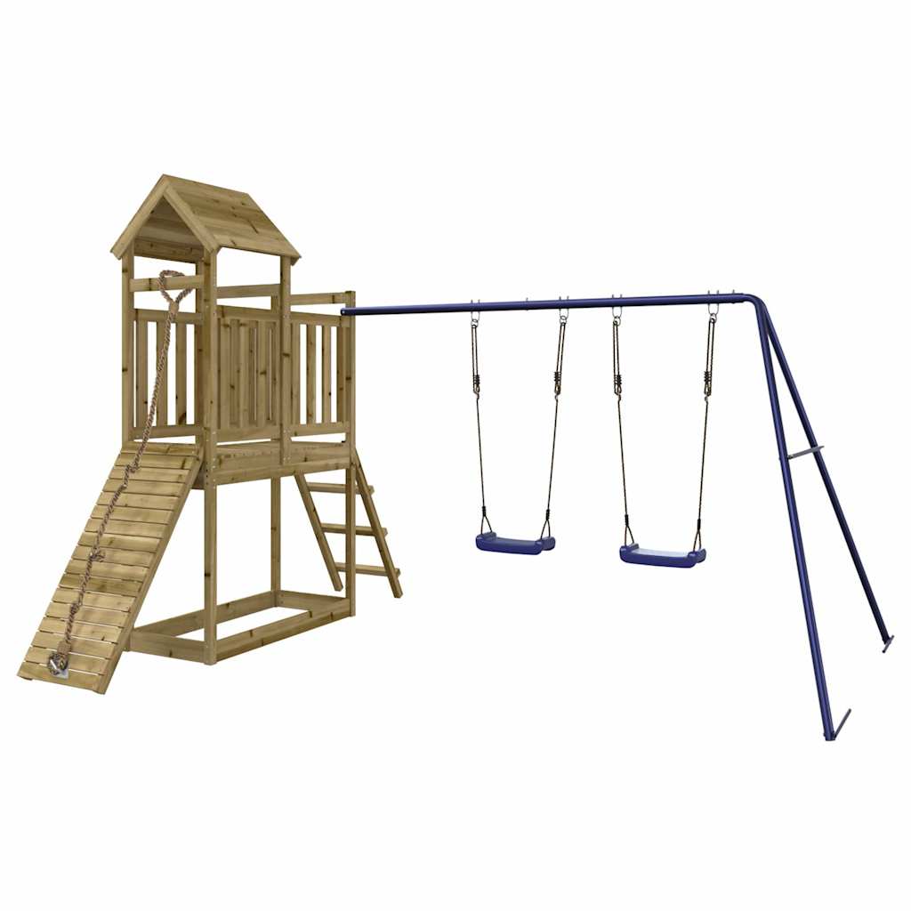 Spielturm aus imprägniertem Kiefernholz und massivem Douglasien- und Kiefernholz
