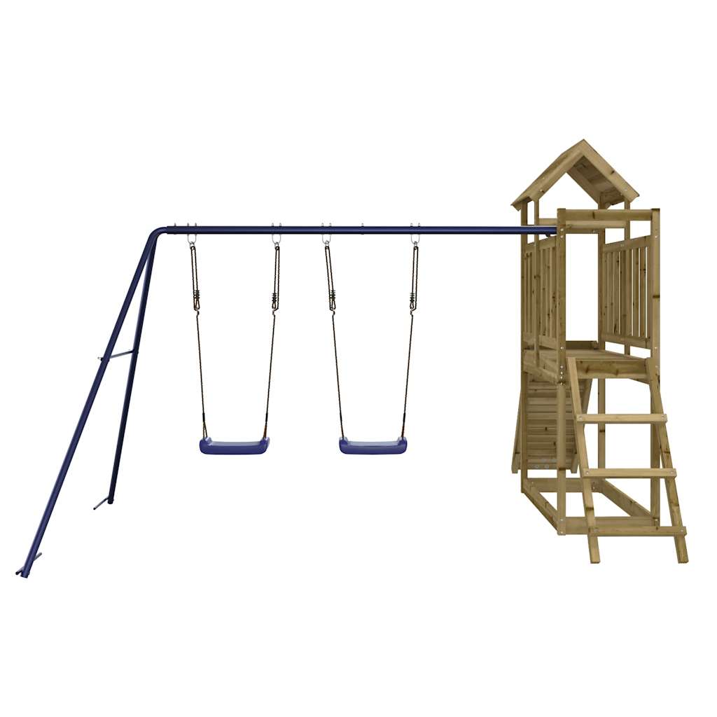 Spielturm aus imprägniertem Kiefernholz und massivem Douglasien- und Kiefernholz