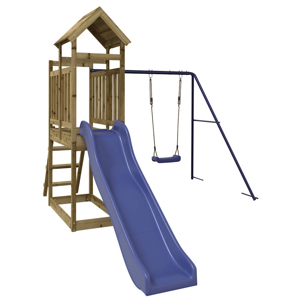 Spielturm aus imprägniertem Kiefernholz und massivem Douglasien- und Kiefernholz