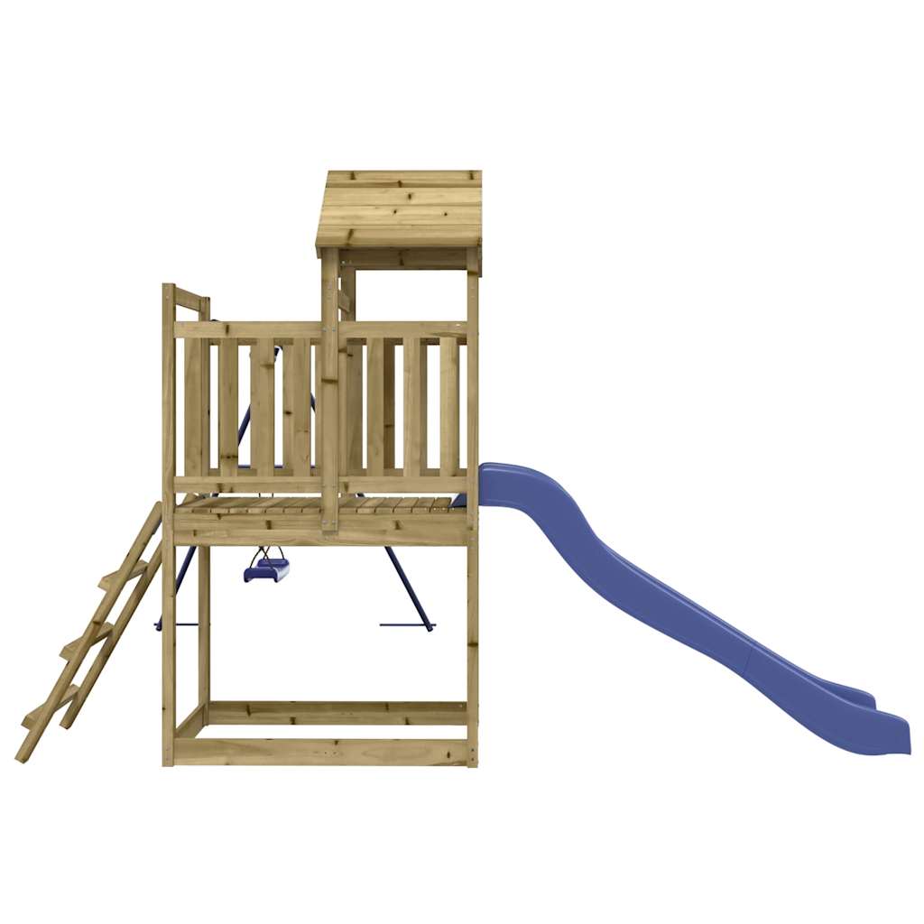 Spielturm aus imprägniertem Kiefernholz und massivem Douglasien- und Kiefernholz