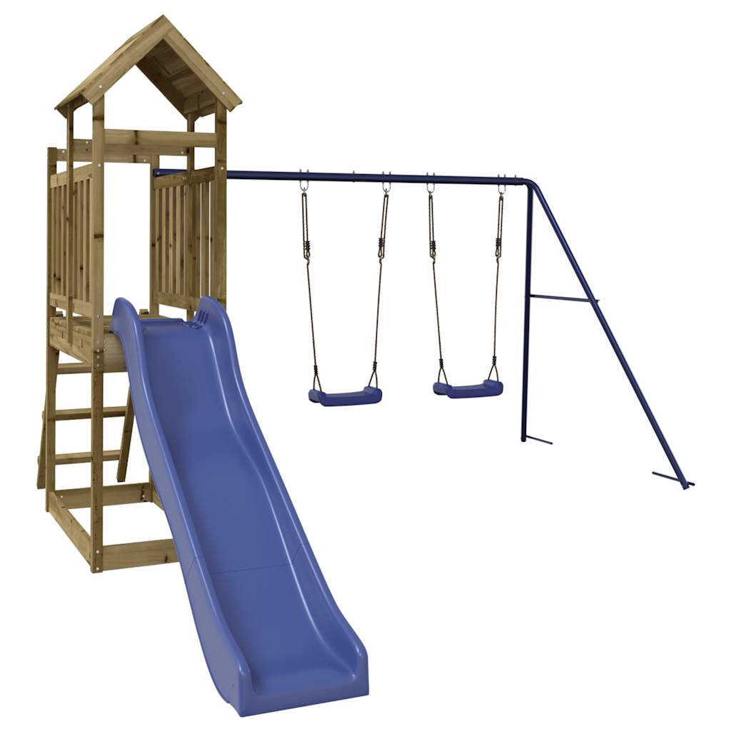 Spielturm aus imprägniertem Kiefernholz und massivem Douglasien- und Kiefernholz