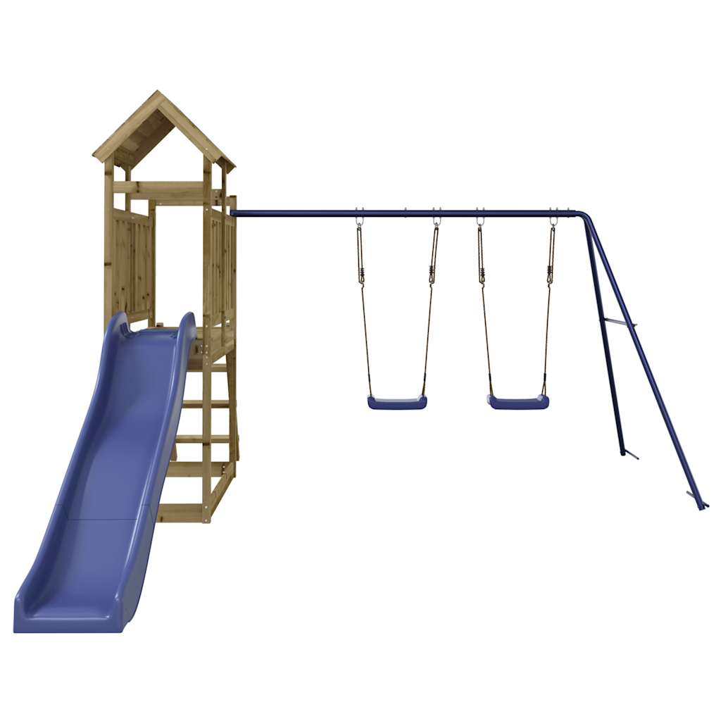 Spielturm aus imprägniertem Kiefernholz und massivem Douglasien- und Kiefernholz