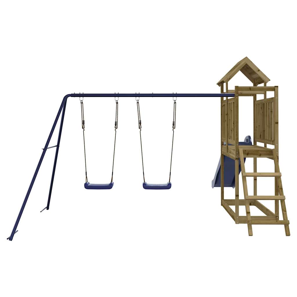 Spielturm aus imprägniertem Kiefernholz und massivem Douglasien- und Kiefernholz