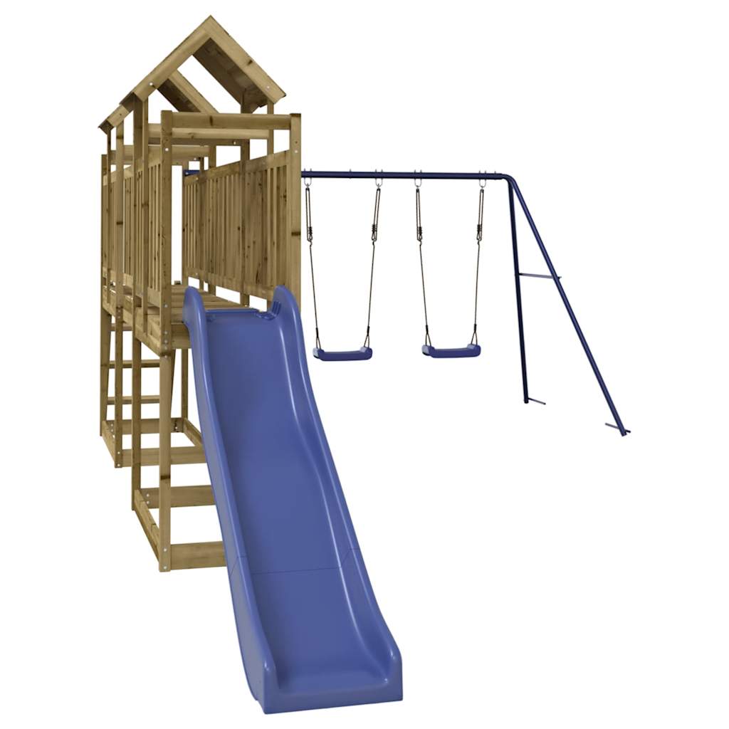 Spielturm aus imprägniertem Kiefernholz und massivem Douglasien- und Kiefernholz