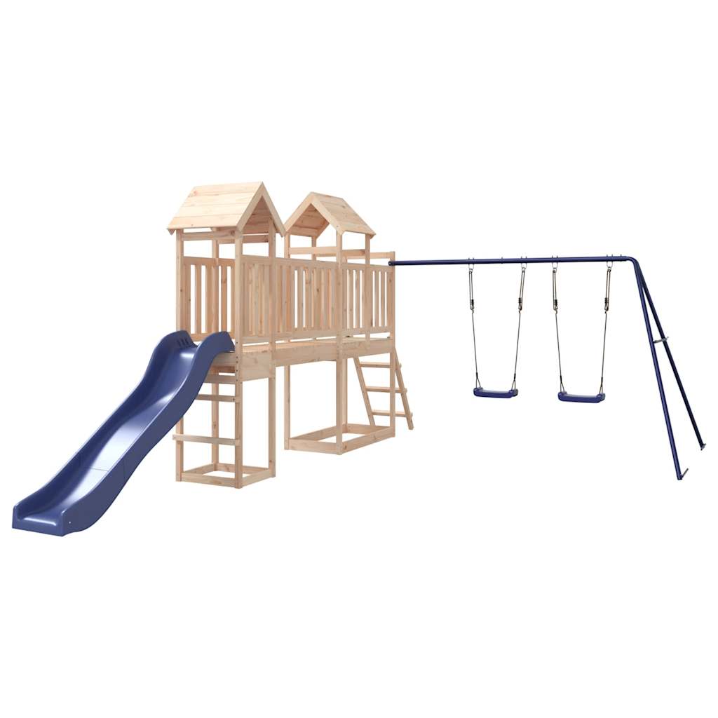 Spielturm aus imprägniertem Kiefernholz und massivem Douglasien- und Kiefernholz