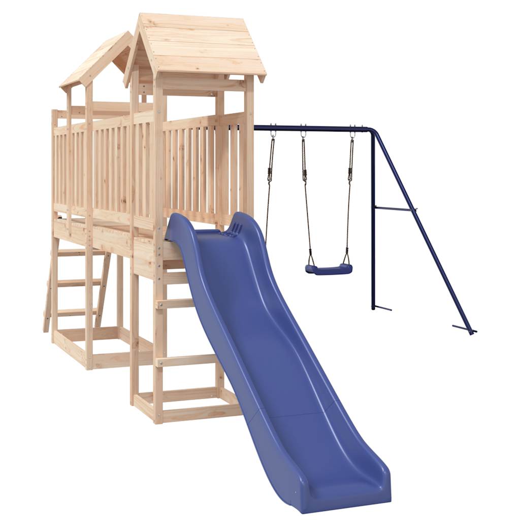 Spielturm aus imprägniertem Kiefernholz und massivem Douglasien- und Kiefernholz
