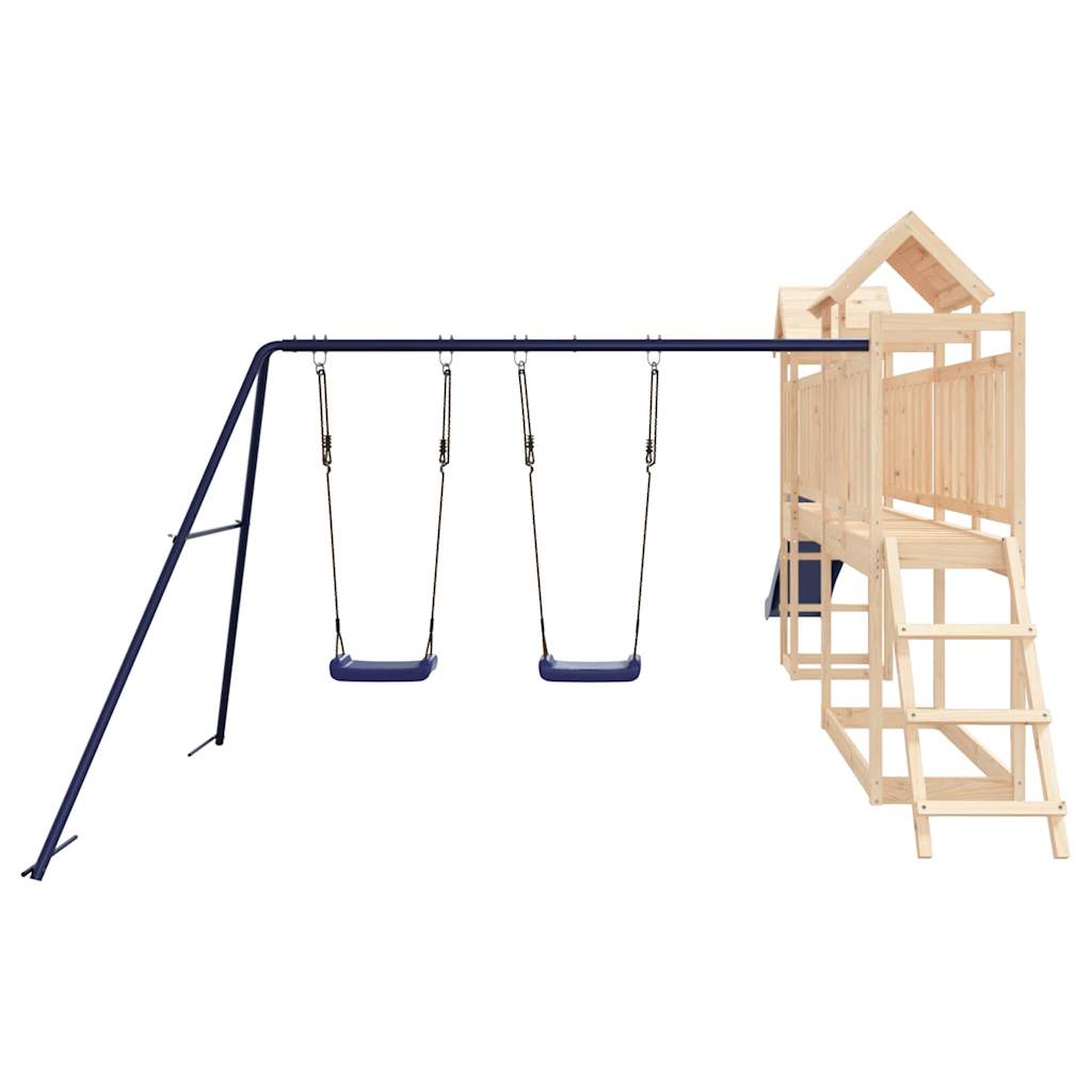 Spielturm aus imprägniertem Kiefernholz und massivem Douglasien- und Kiefernholz