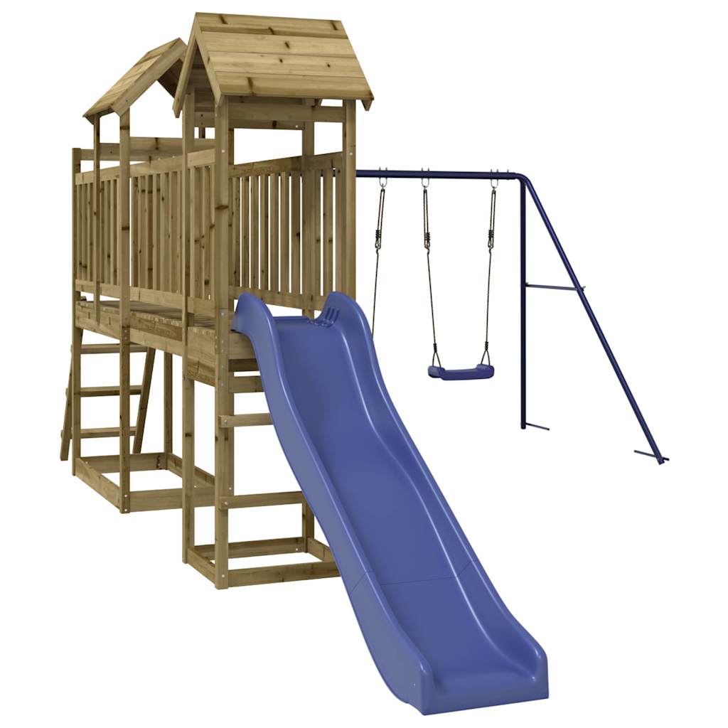 Spielturm aus imprägniertem Kiefernholz und massivem Douglasien- und Kiefernholz