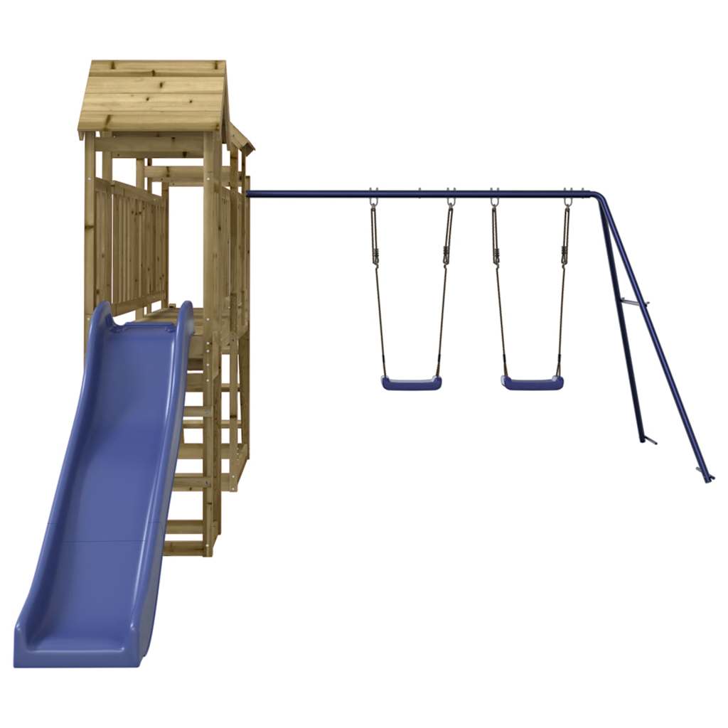 Spielturm aus imprägniertem Kiefernholz und massivem Douglasien- und Kiefernholz