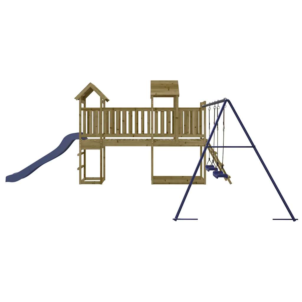 Spielturm aus imprägniertem Kiefernholz und massivem Douglasien- und Kiefernholz