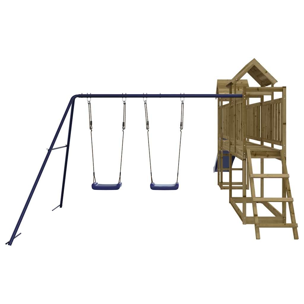 Spielturm aus imprägniertem Kiefernholz und massivem Douglasien- und Kiefernholz