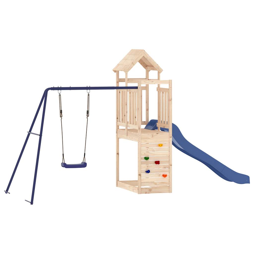 Spielturm aus imprägniertem Kiefernholz und massivem Douglasien- und Kiefernholz