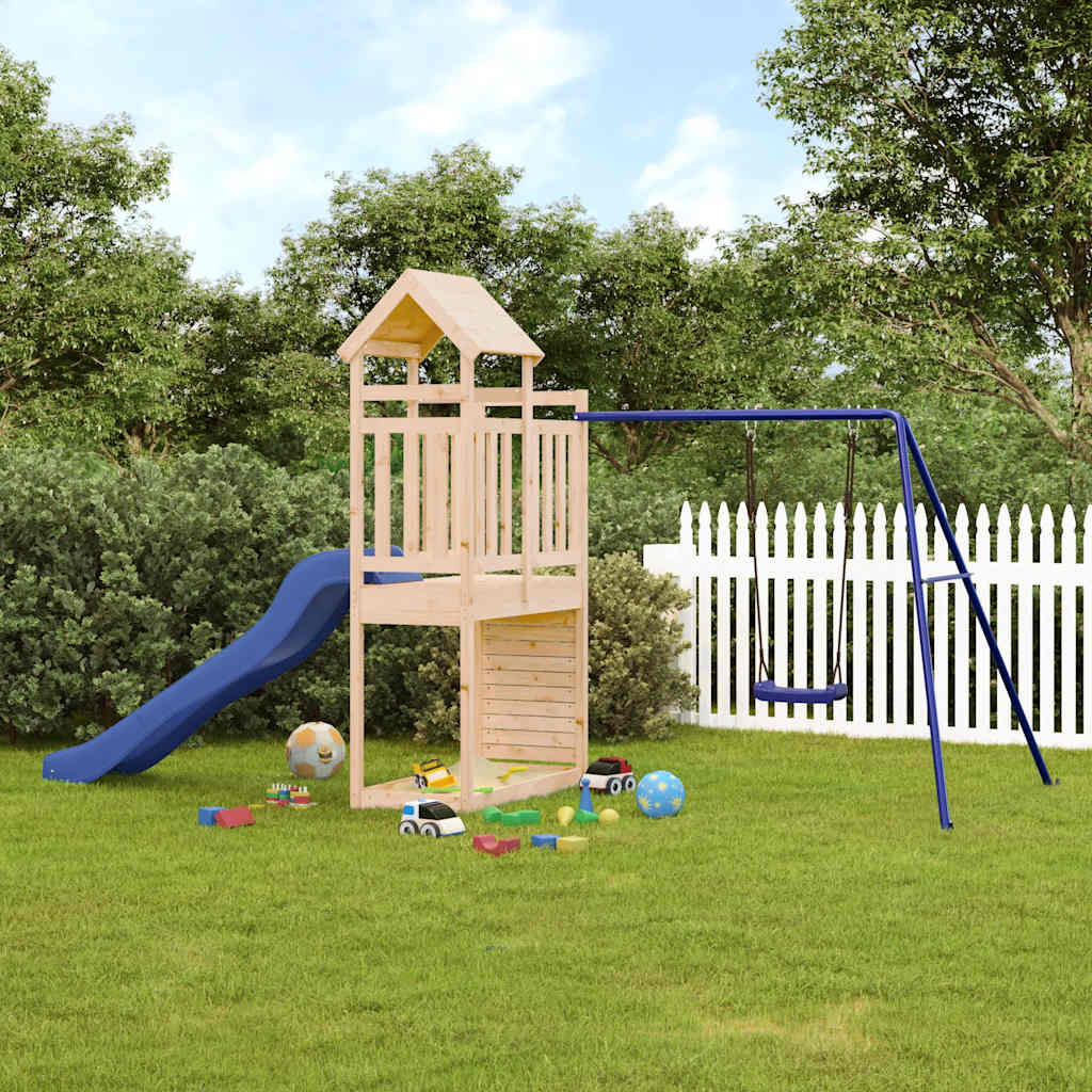 Spielturm aus imprägniertem Kiefernholz und massivem Douglasien- und Kiefernholz