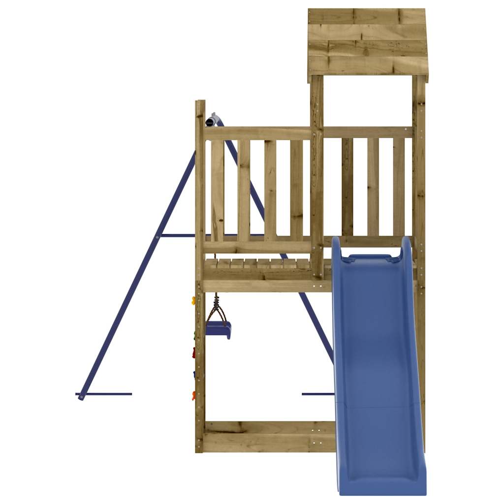 Spielturm aus imprägniertem Kiefernholz und massivem Douglasien- und Kiefernholz