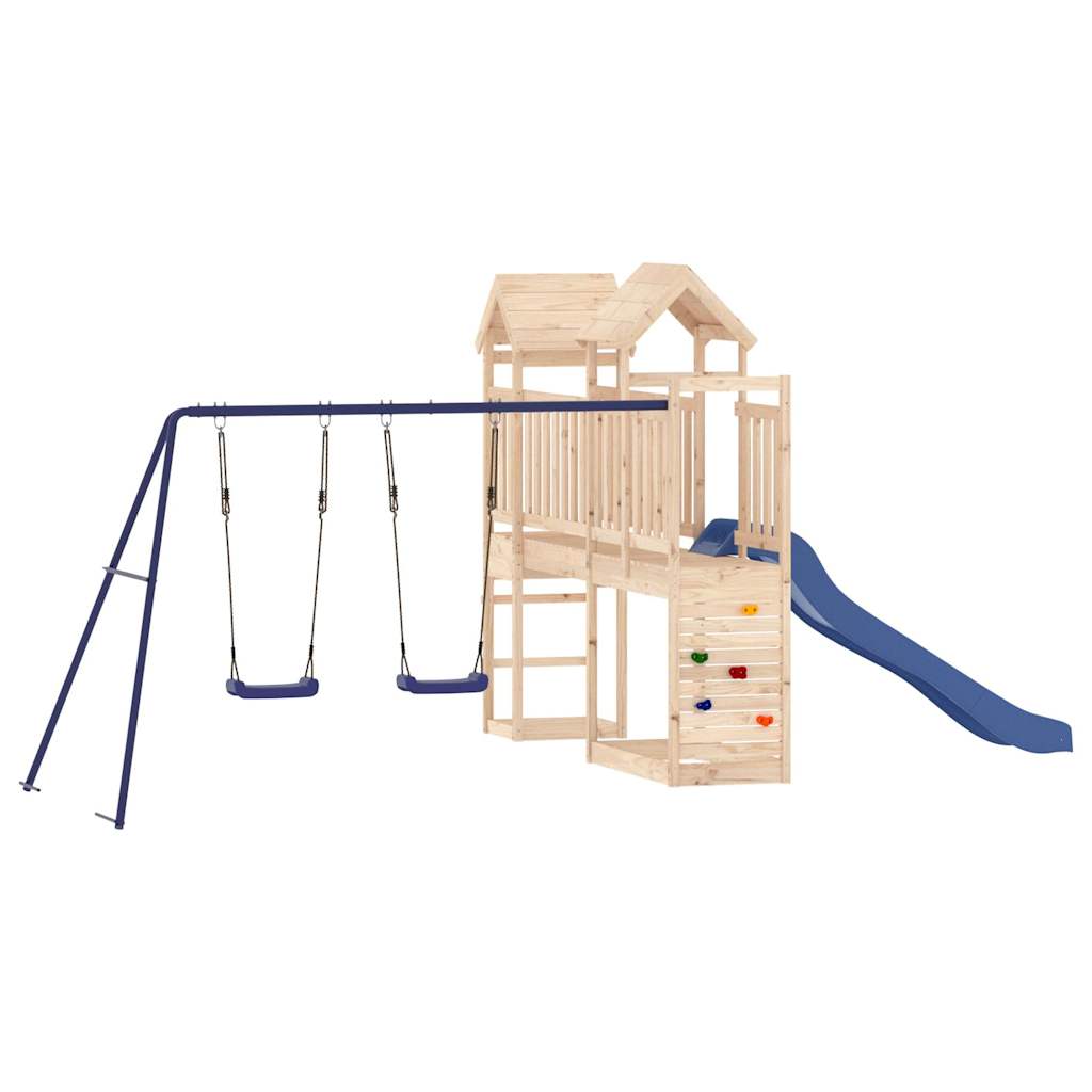 Spielturm aus imprägniertem Kiefernholz und massivem Douglasien- und Kiefernholz