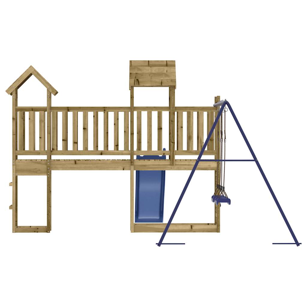 Spielturm aus imprägniertem Kiefernholz und massivem Douglasien- und Kiefernholz