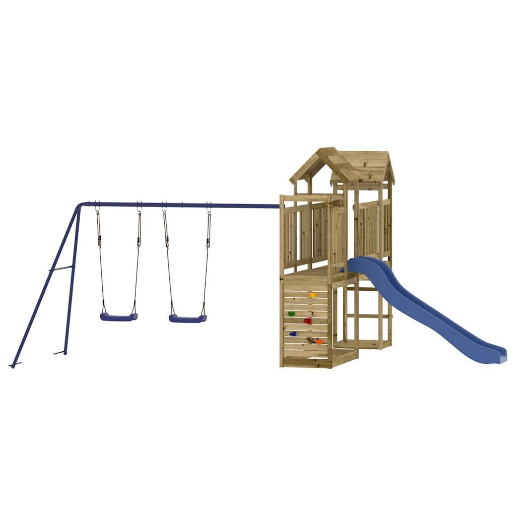 Spielturm aus imprägniertem Kiefernholz und massivem Douglasien- und Kiefernholz