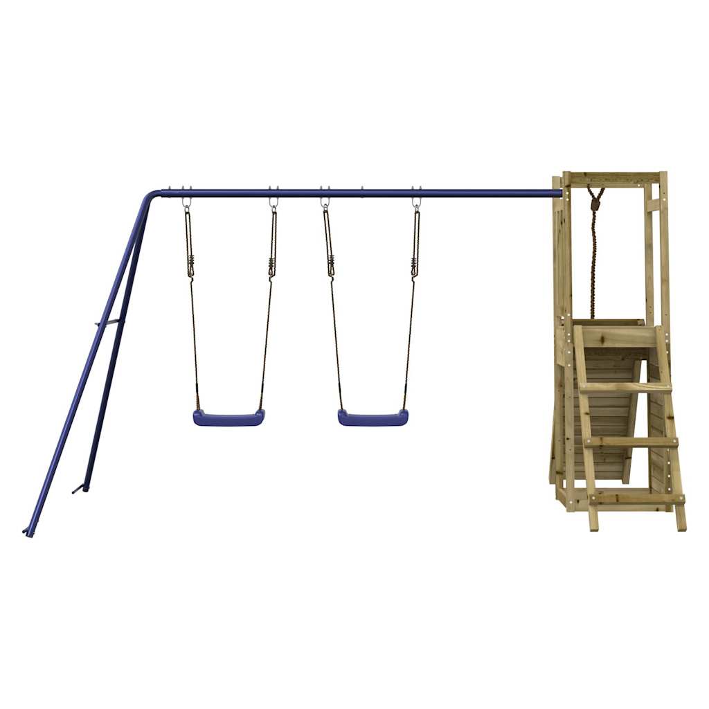 Spielturm aus imprägniertem Kiefernholz und massivem Douglasien- und Kiefernholz