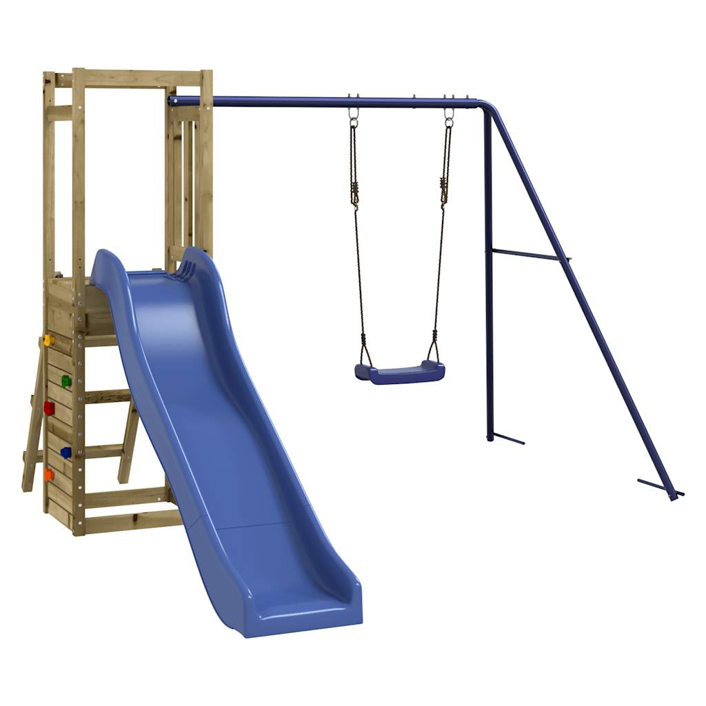 Spielturm aus imprägniertem Kiefernholz und massivem Douglasien- und Kiefernholz