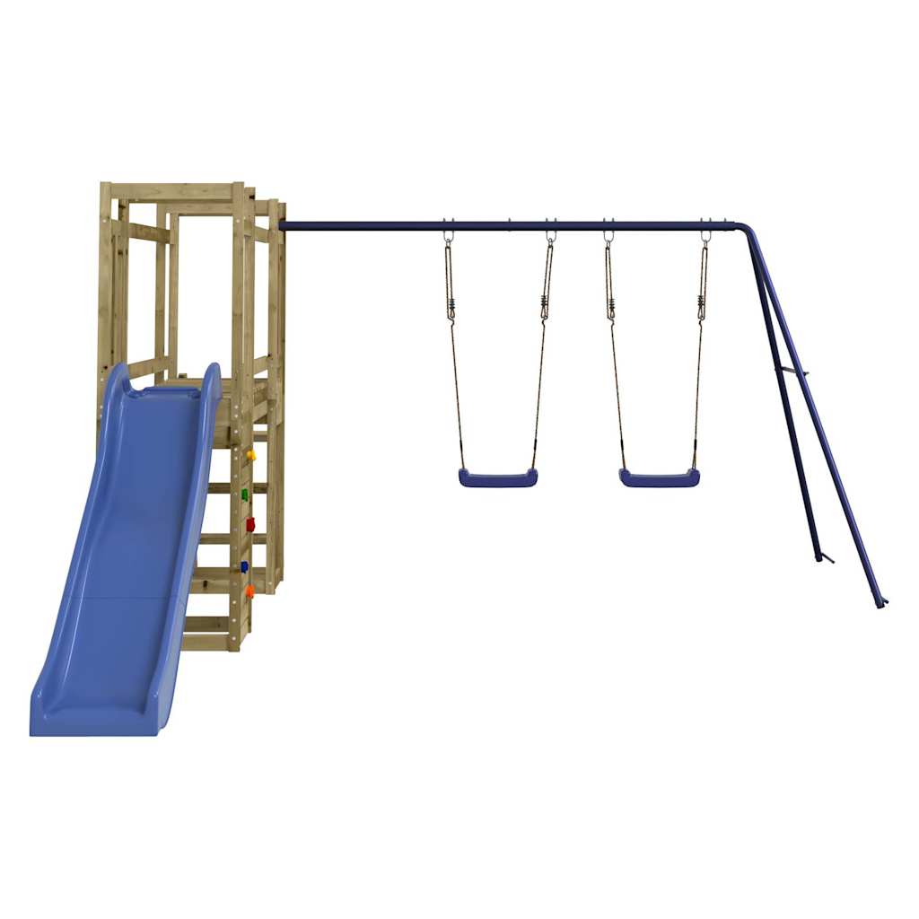 Spielturm aus imprägniertem Kiefernholz und massivem Douglasien- und Kiefernholz