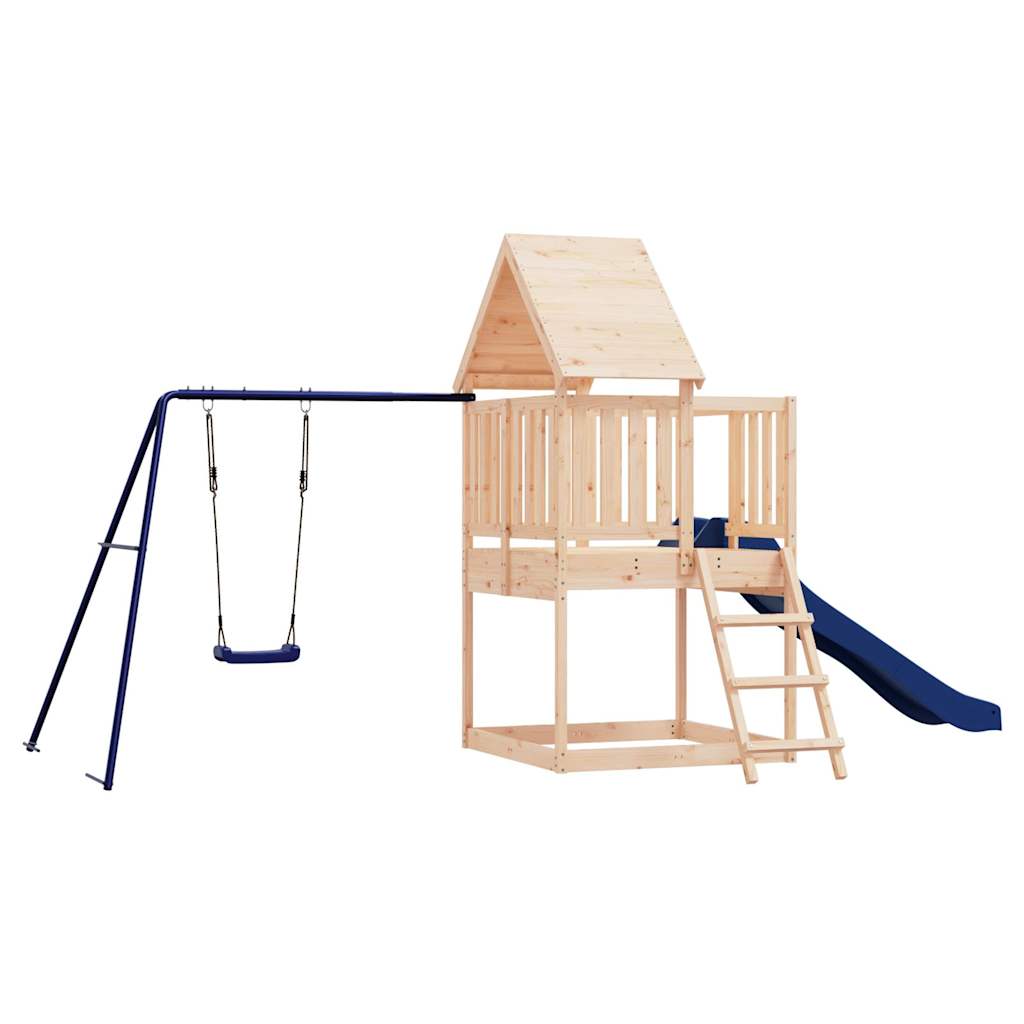 Spielturm aus imprägniertem Kiefernholz und massivem Douglasien- und Kiefernholz