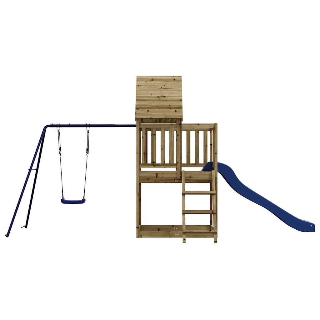 Spielturm aus imprägniertem Kiefernholz und massivem Douglasien- und Kiefernholz