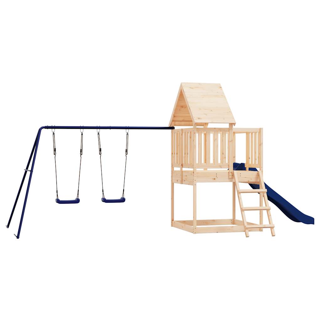 Spielturm aus imprägniertem Kiefernholz und massivem Douglasien- und Kiefernholz