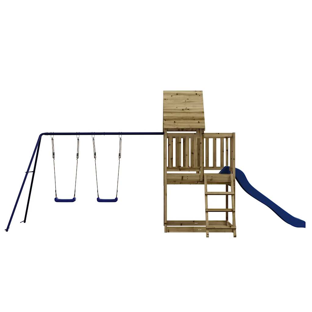 Spielturm aus imprägniertem Kiefernholz und massivem Douglasien- und Kiefernholz