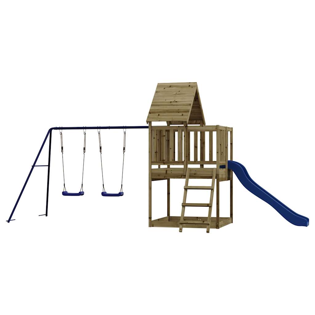 Spielturm aus imprägniertem Kiefernholz und massivem Douglasien- und Kiefernholz