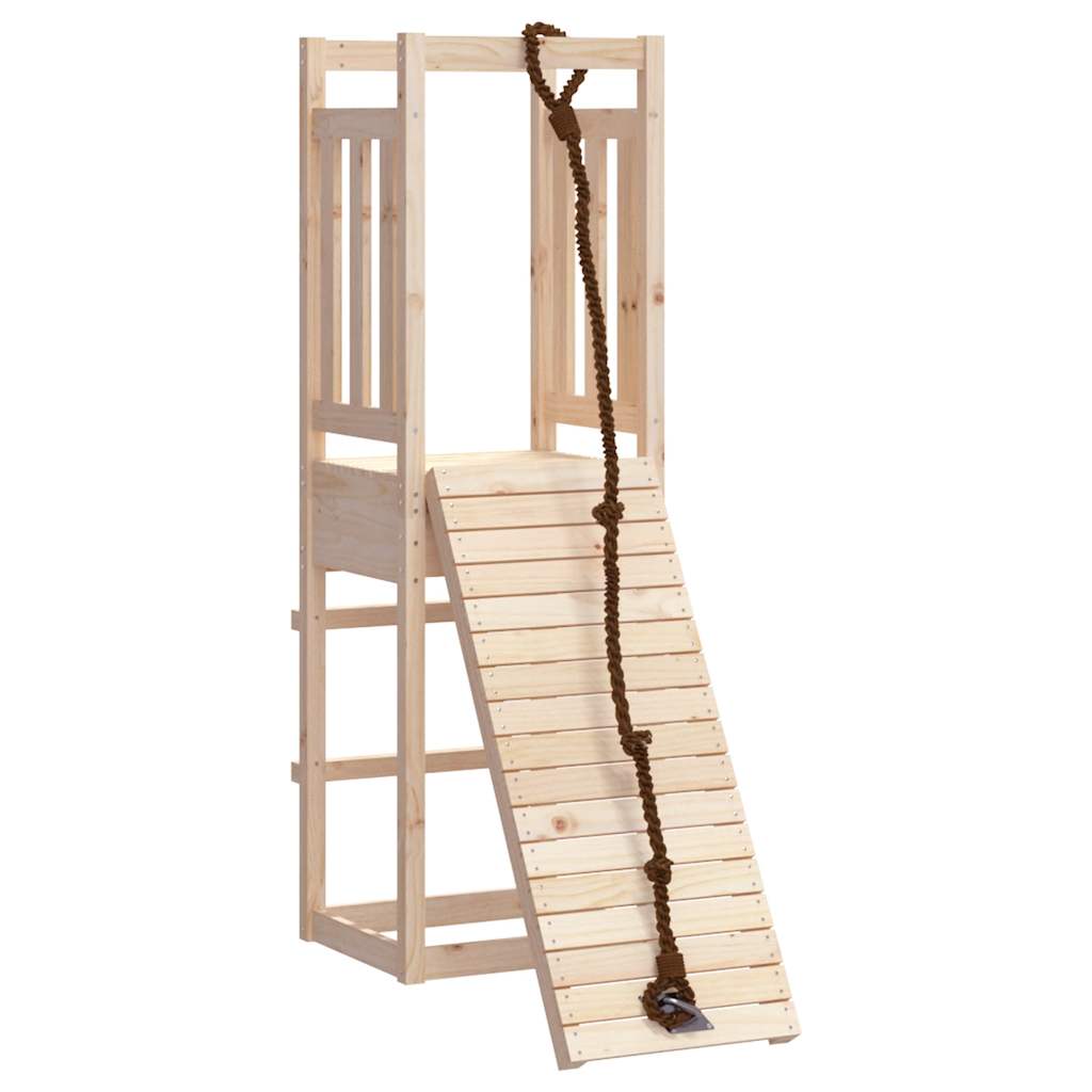 Spielturm mit Kletterwand aus imprägniertem Kiefernholz und Massivholz Douglasie