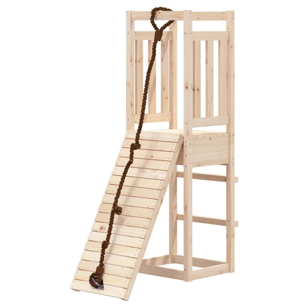 Spielturm mit Kletterwand aus imprägniertem Kiefernholz und Massivholz Douglasie
