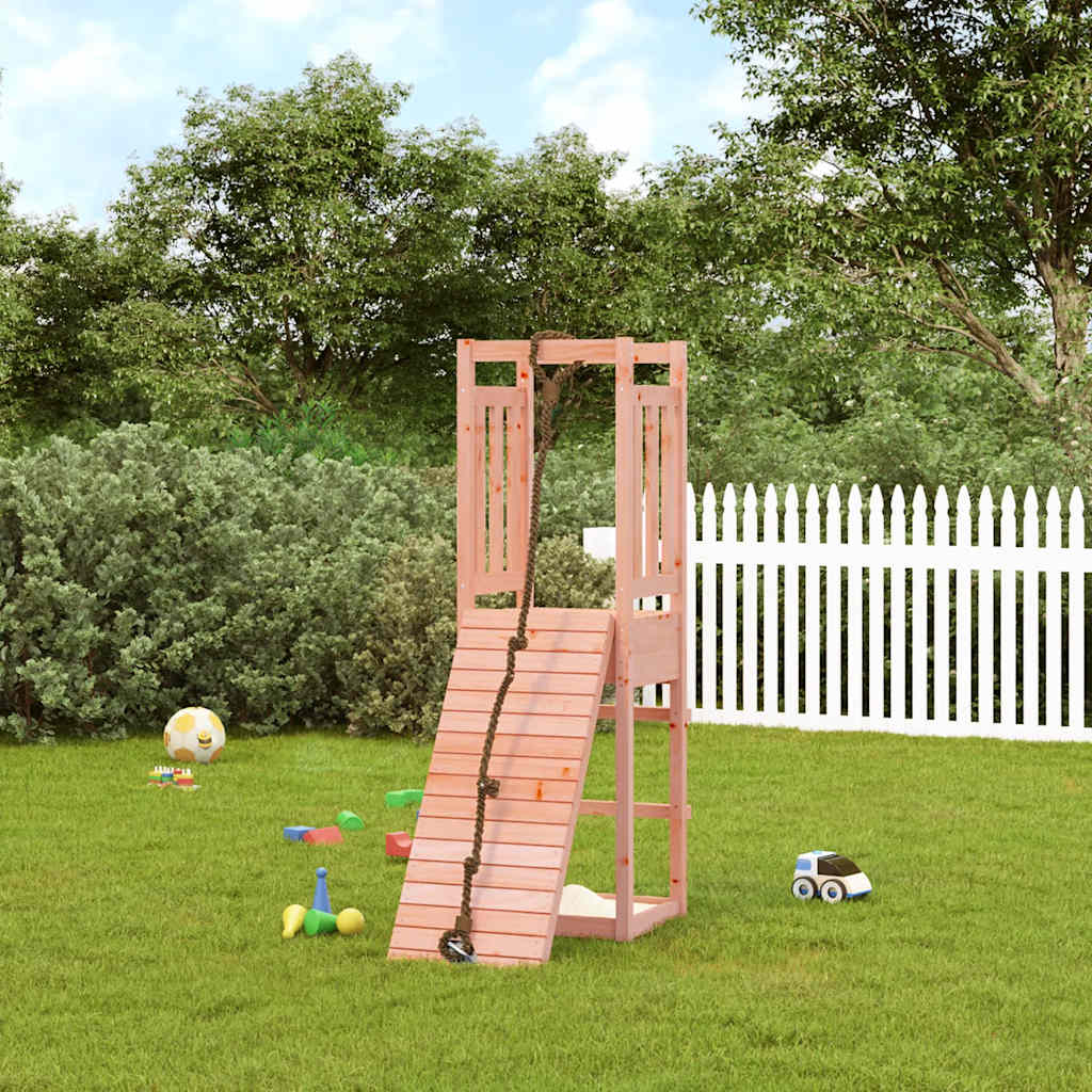 Spielturm mit Kletterwand aus imprägniertem Kiefernholz und Massivholz Douglasie