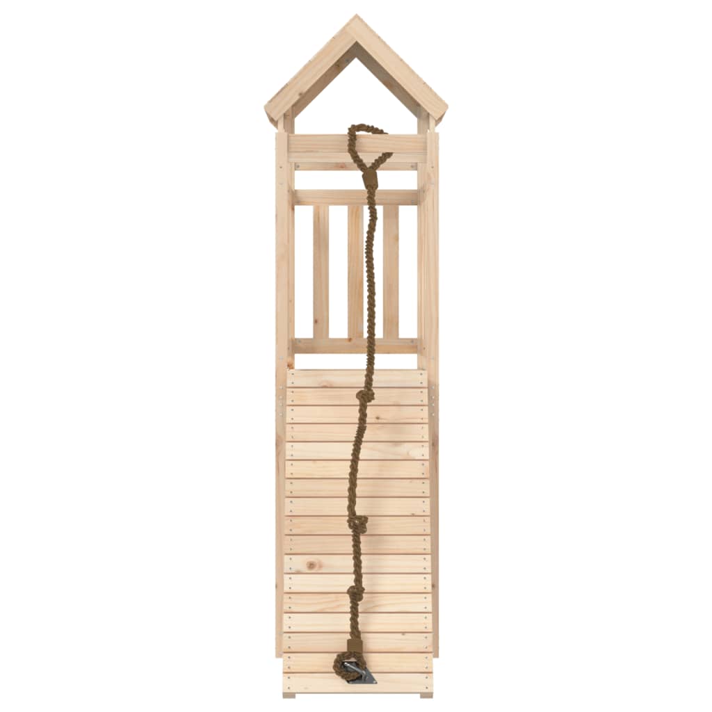 Spielturm mit Kletterwand aus imprägniertem Kiefernholz und Massivholz Douglasie
