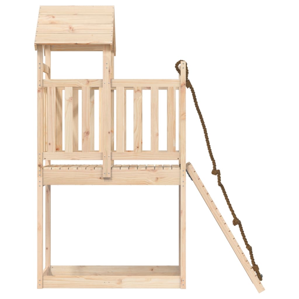 Spielturm mit Kletterwand aus imprägniertem Kiefernholz und Massivholz Douglasie