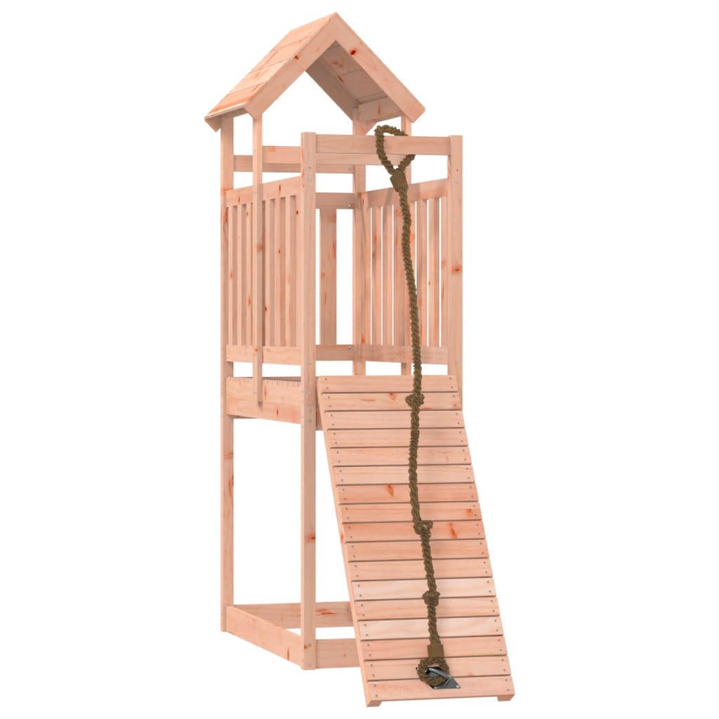 Spielturm mit Kletterwand aus imprägniertem Kiefernholz und Massivholz Douglasie
