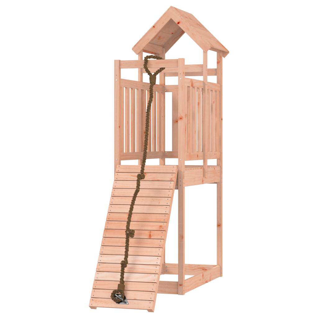Spielturm mit Kletterwand aus imprägniertem Kiefernholz und Massivholz Douglasie