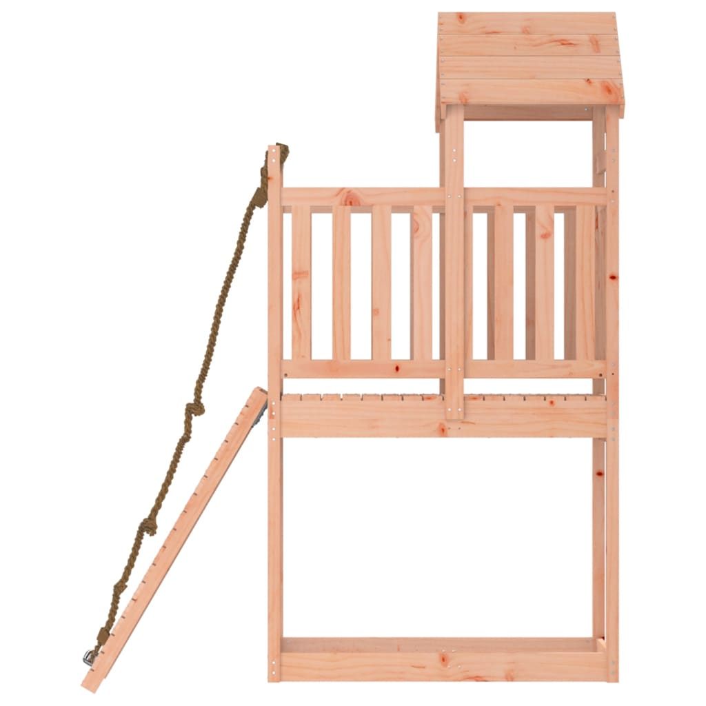 Spielturm mit Kletterwand aus imprägniertem Kiefernholz und Massivholz Douglasie