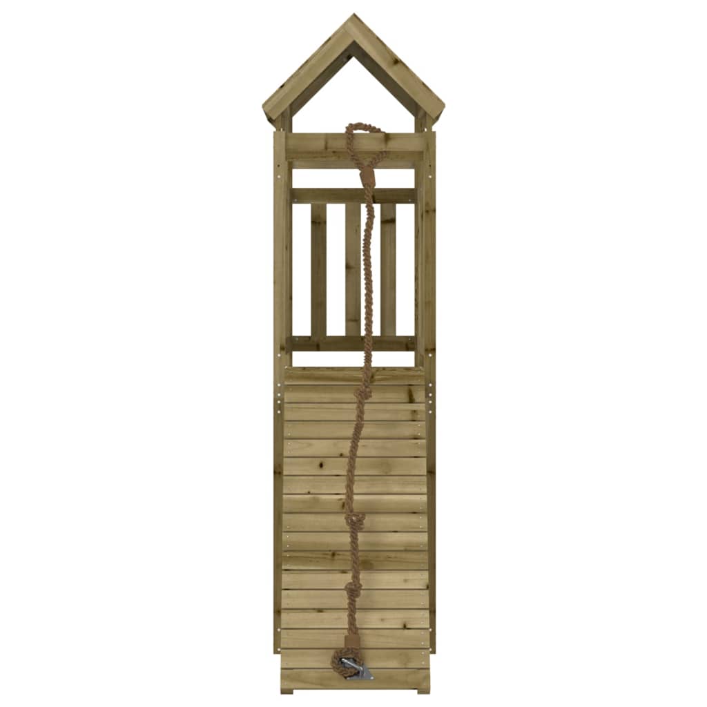 Spielturm mit Kletterwand aus imprägniertem Kiefernholz und Massivholz Douglasie