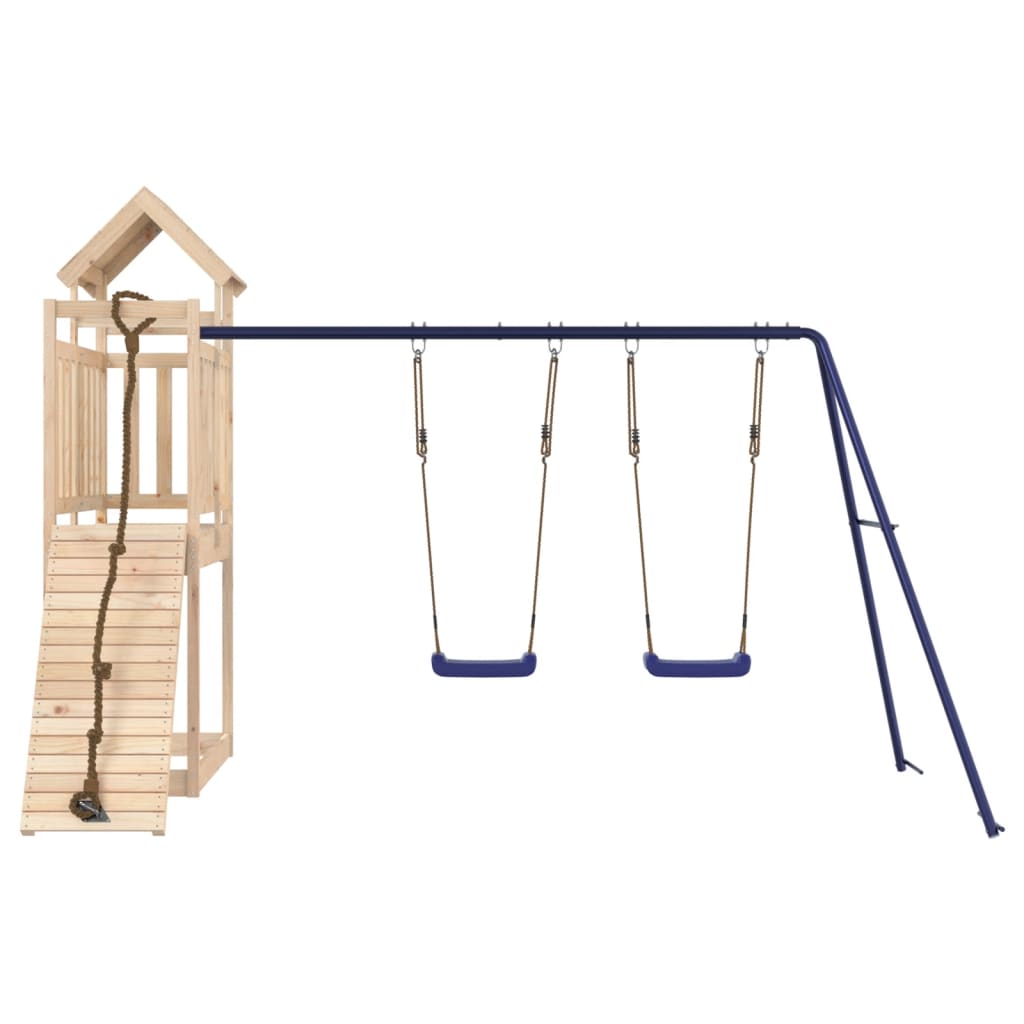 Spielturm aus imprägniertem Kiefernholz und massivem Douglasien- und Kiefernholz